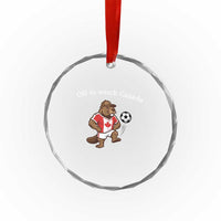 Off to Watch Canada Crystal Glass Ornament Patriotic Canadian Beaver Football Soccer Fan Gift