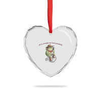 Off to Wrangle My Feral Grandkids Heart Crystal Glass Ornament Funny Cowboy Frog Grandpa Western Meme