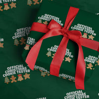 Official Christmas Cookie Tester Wrapping Paper Roll Taster Baking Crew Sibling Matching - Wonder Print Shop