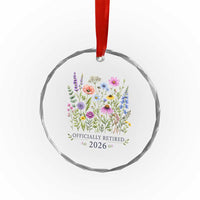 Officially Retired 2026 Wildflowers Botanical Floral Graphic Crystal Glass Ornament