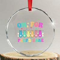 Oh For Peeps Sake Easter Bunny Crystal Glass Ornament - Wonder Print Shop