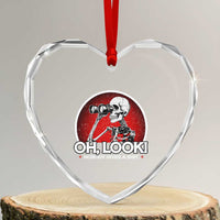 Oh Look Nobody Gives A Shit Heart Crystal Glass Ornament Funny Sarcastic Humor Skeleton - Wonder Print Shop