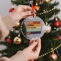 Oh Shit I Picked The Wrong White Elephant Gift Crystal Glass Ornament Funny Christmas Gift Exchange Game TS11
