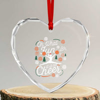 Oh What Fun It Is To Cheer Heart Crystal Glass Ornament Funny Christmas Cheerleading Gift - Wonder Print Shop