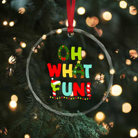 Oh What Fun Xmas Candy Cane Crystal Glass Ornament TS09