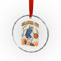 Oklahoma City Basketball Skeleton Crystal Glass Ornament OKC Hoops Fan Life Sport Lover - Wonder Print Shop