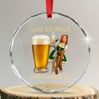 Oktoberfest Beer Crystal Glass Ornament Funny I Like Big Mugs Pin Up Girl Dirndl TS10