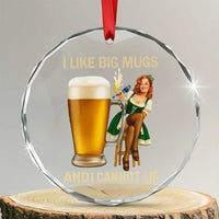 Oktoberfest Beer Crystal Glass Ornament Funny I Like Big Mugs Pin Up Girl Dirndl TS10