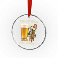 Oktoberfest Beer Crystal Glass Ornament Funny I Like Big Mugs Pin Up Girl Dirndl TS10