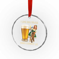 Oktoberfest Beer Crystal Glass Ornament Funny I Like Big Mugs Pin Up Girl Dirndl TS10