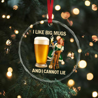 Oktoberfest Beer Crystal Glass Ornament Funny I Like Big Mugs Pin Up Girl Dirndl TS10