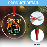 Oktoberfest Bigfoot Alien Beer Crystal Glass Ornament Retro German Sasquatch Beer TS10