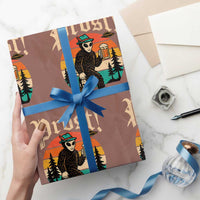 Oktoberfest Bigfoot Alien Beer Wrapping Paper Roll Retro German Sasquatch Beer - Wonder Print Shop