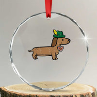 Oktoberfest Dachshund Crystal Glass Ornament Cute Sausage Dog German Munich TS02