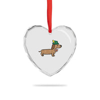 Oktoberfest Dachshund Heart Crystal Glass Ornament Cute Sausage Dog German Munich - Wonder Print Shop