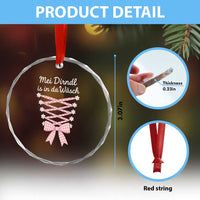 Oktoberfest Dirndl Costume Crystal Glass Ornament Funny German Bavarian Octoberfest Festival TS10
