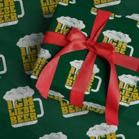 Oktoberfest Drinking Wrapping Paper Roll Ich Liebe Bier Octoberfest German - Wonder Print Shop