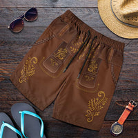 Oktoberfest Lederhosen Costume Shorts for Men Food And Drink Pattern - Wonder Print Shop