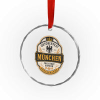 Oktoberfest Munchen Deutschland German Beer Festival Crystal Glass Ornament Freistaat Bayern Heraldic Eagle