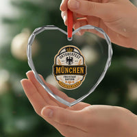 Oktoberfest Munchen Deutschland German Beer Festival Heart Crystal Glass Ornament Freistaat Bayern Heraldic Eagle