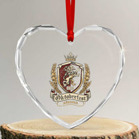Oktoberfest Munchen Lion Crest Heart Crystal Glass Ornament Classic Bavarian Festival - Wonder Print Shop