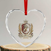 Oktoberfest Munchen Lion Crest Heart Crystal Glass Ornament Classic Bavarian Festival TS02