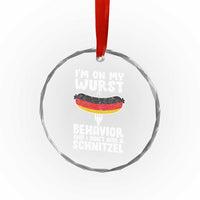 Oktoberfest On My Wurst Behavior Crystal Glass Ornament Dont Give Schnitzel Funny German TS10
