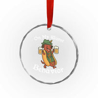 Oktoberfest On My Wurst Behavior Crystal Glass Ornament Funny German TS10