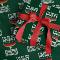 Oktoberfest On My Wurst Behavior Wrapping Paper Roll Dont Give Schnitzel Funny German - Wonder Print Shop