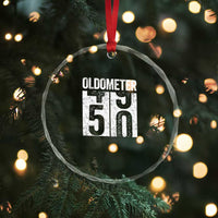 Oldometer 50 Birthday Crystal Glass Ornament Funny Vintage Aged to Perfection TS02