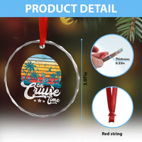 On Cruise Time Crystal Glass Ornament Retro Summer Vacation Cruising TS10