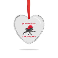 On My Way To Have A Jimothy Summer Heart Crystal Glass Ornament Funny Viral Seattle Raccoon Wearing Red Cap