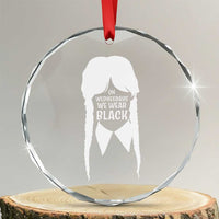 On Wednesdays We Wear Black Crystal Glass Ornament Goth Halloween TS10