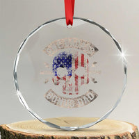 One Badass Bonus Dad Crystal Glass Ornament Vintage Step Dad American Flag Fathers Day TS10
