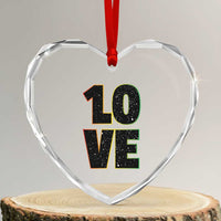 One Love Jamaican Rasta Reggage Music Heart Crystal Glass Ornament - Wonder Print Shop