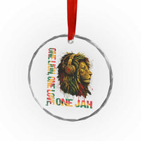 One Love Rasta Lion Crystal Glass Ornament Rastafari Reggae Jamaica Roots Lion of Judah Dreadlocks - Wonder Print Shop