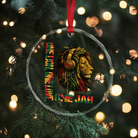 One Love Rasta Lion Crystal Glass Ornament Rastafari Reggae Jamaica Roots Lion of Judah Dreadlocks - Wonder Print Shop