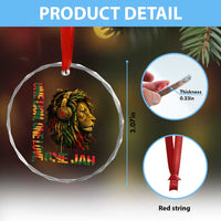 One Love Rasta Lion Crystal Glass Ornament Rastafari Reggae Jamaica Roots Lion of Judah Dreadlocks - Wonder Print Shop