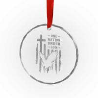 One Nation Under God Crystal Glass Ornament American Flag Bald Eagle 4th Of July Patriotic Christian - Wonder Print Shop