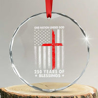 One Nation Under God Crystal Glass Ornament USA 250th Anniversary Patriotic Christian One Nation Under God TS10