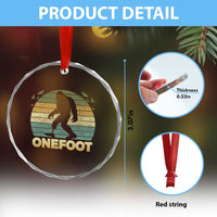 Onefoot Leg Amputee Recovery Crystal Glass Ornament Retro One Foot Bigfoot - Wonder Print Shop