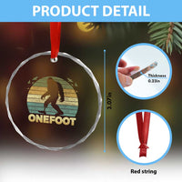 Onefoot Leg Amputee Recovery Crystal Glass Ornament Retro One Foot Bigfoot TS10