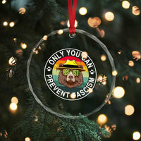 Only You Can Prevent Fascism Crystal Glass Ornament Protect National Parks Bear Resist - Wonder Print Shop