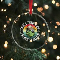 Only You Can Prevent Fascism Frog Resist Protest Crystal Glass Ornament Free Portland Oregon Freedom Retro TS02