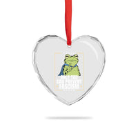Only You Can Prevent Fascism Patriotic Frog Heart Crystal Glass Ornament Resist Protest Poster - Wonder Print Shop