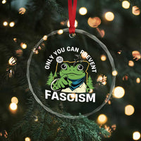 Only You Can Prevent Fascism Portland Frog Crystal Glass Ornament Resist Protest Scenic Edition - Wonder Print Shop