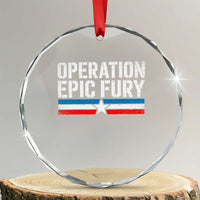 Operation Epic Fury Retro Patriotic Stripe Crystal Glass Ornament Vintage American Strength Freedom Supporters