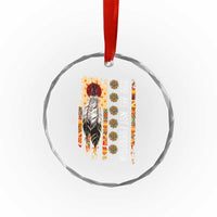 Orange Shirt Day Feather Flag Crystal Glass Ornament You Are Not Forgotten Indigenous Tribute TS02