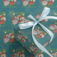 Ostara Eostre Easter Day Wrapping Paper Roll O Equinoccio De Primavera Eggs Flowers