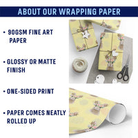 Ostara Pagan Eostre Easter Day Wrapping Paper Roll Rabbit Wolpertinger Spring Equinox Festival